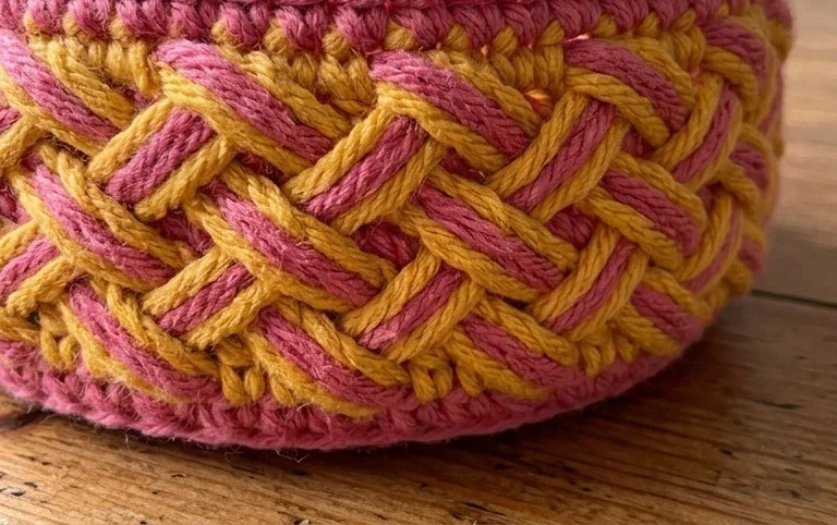 Crochet Celtic Weave Basket