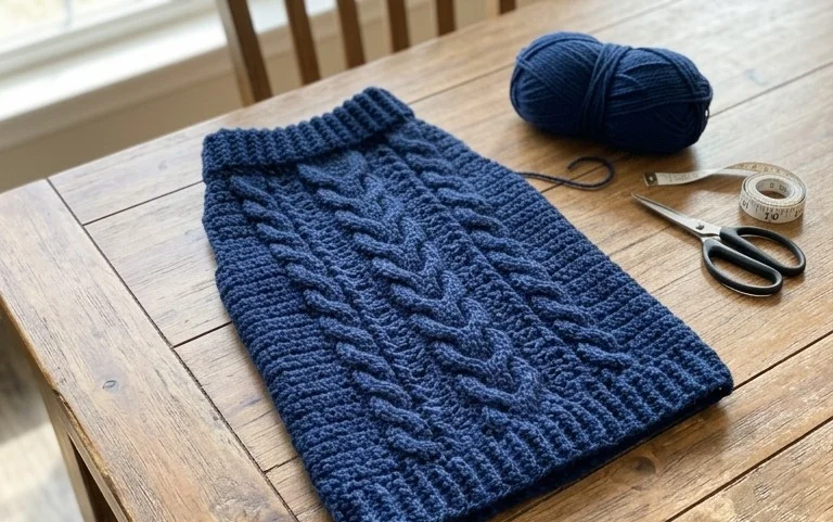 Easy Cabled Dog Sweater: Free Crochet Pattern for Beginners