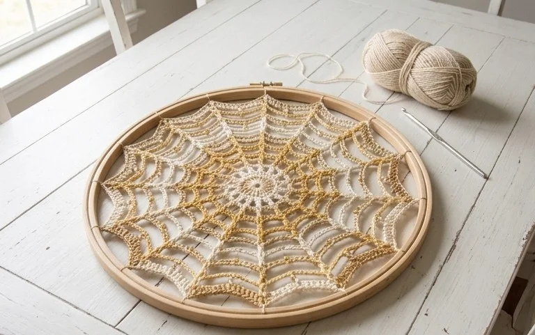 Easy Spider Web Rain Droplet Suncatcher Free Pattern